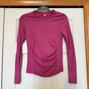 Athleta Forest Hills Ascent Wool Blend Magenta Long Sleeve Top